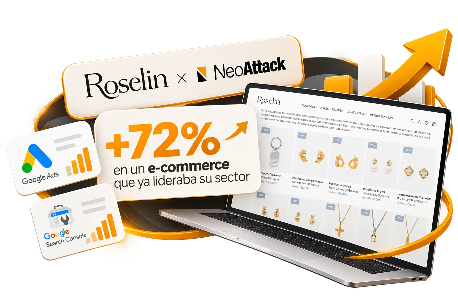 Roselin × NeoAttack: +72 % en un e-commerce que ya lideraba su sector