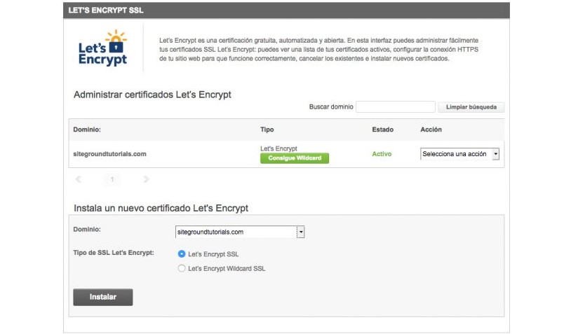 Certificado Let's Encrypt Siteground
